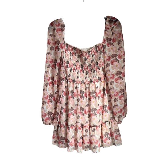 Aritzia Mini Floral Long Sleeve Tempest Dress Size Small - Picture 3 of 9